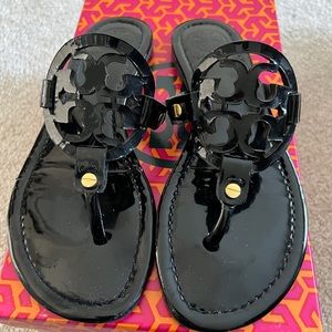 Tory Burch Miller Patent Leather Sandal - Black